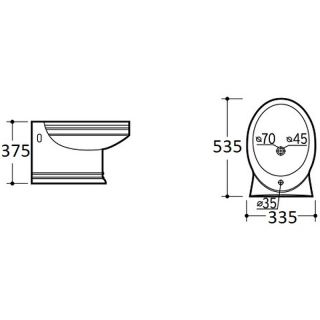 Биде CeramaLux Lux Classic  1413 подвесное белое